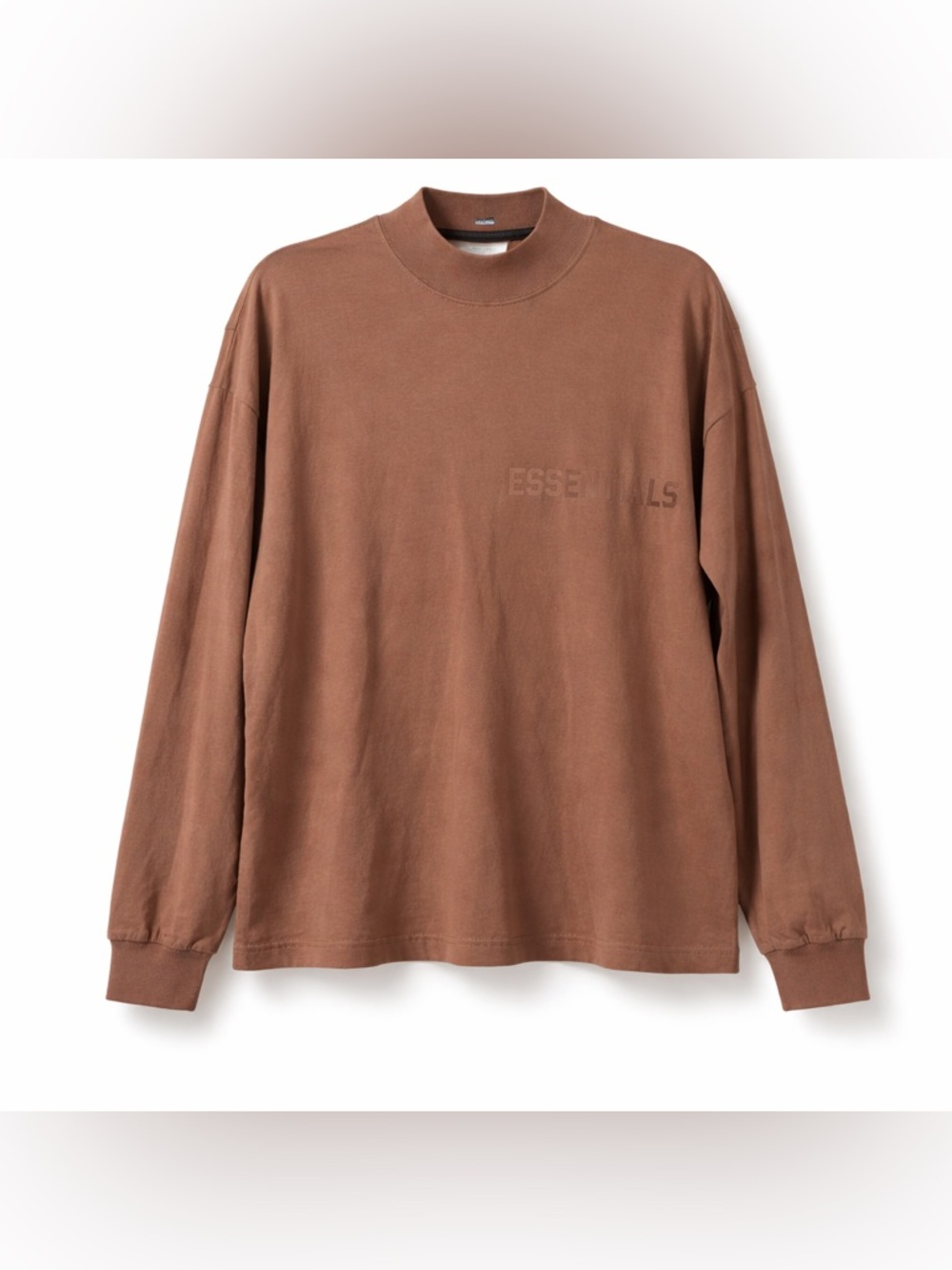 Essentials Fear of God Men’s Long Sleeve Logo Tee - Brown Sz Small